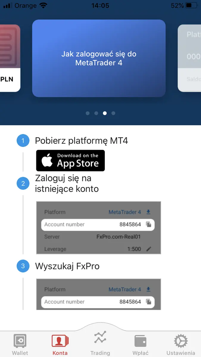 Aplikacja mobilna FxPro 2